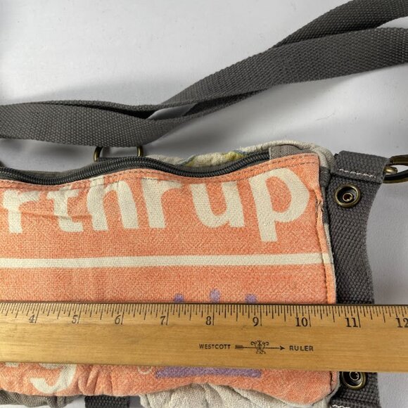 Selina Vaughan Studios Fold Over Seed Sack Canvas Cross Body Bag Fanny Pack Grey - Picture 16 of 16